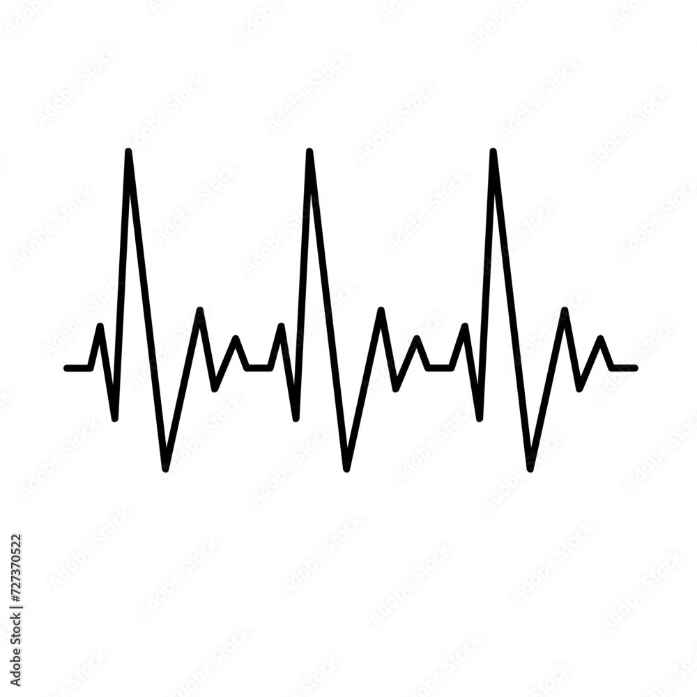 Tachycardia line illustration on white background. Rapid heart rhythm. Vector illustration Tachycardia line illustration on white background. Rapid heart rhythm. Vector illustration
