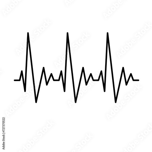 Tachycardia line illustration on white background. Rapid heart rhythm. Vector illustration
