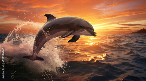 Dolphin With the sunset as its backdrop © Abdulmueed