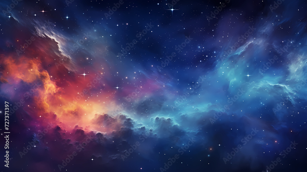Gradient abstract stars background, starry night sky