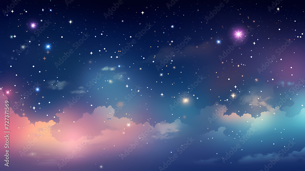 Obraz premium Sparkling starry night sky background