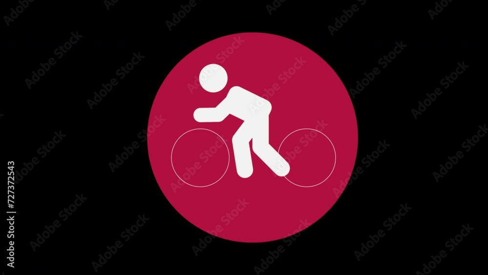 Pictograma de los Juegos Olímpicos de lado derecho con el deporte ciclismo en ruta con alpha en un circulo rojo