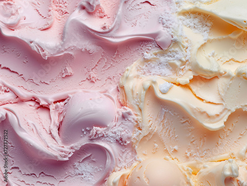 Ice-cream texture background, close-up photo