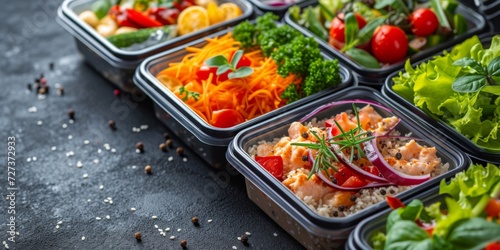 Convenient And Nutritious Lunch Boxes For A Wellbalanced Diet And Home Delivery. Сoncept Healthy Meal Prep, On-The-Go Nutrition, Balanced Diet, Home Delivered Lunch Boxes