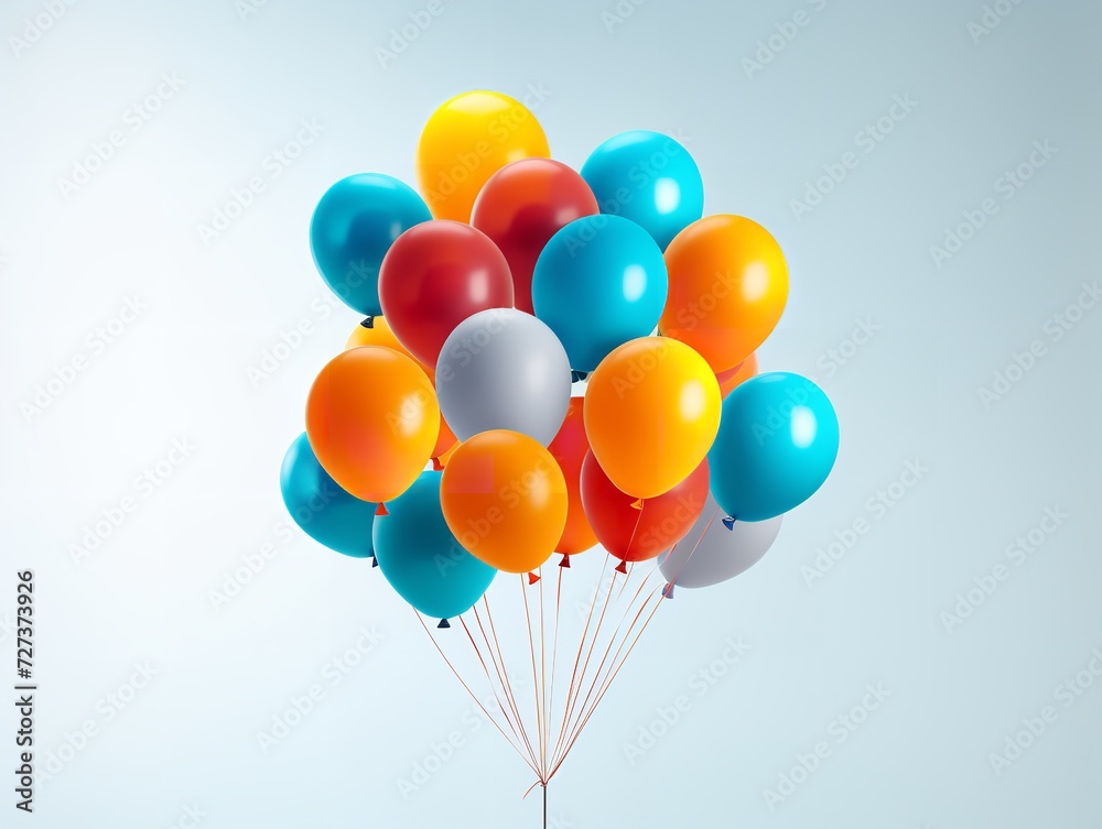 Balloon Lifting Off Aspiration and Freedom Isolated on White Background AI Generated Balloon Lifting Off Aspiration and Freedom Isolated on White Background AI Generated