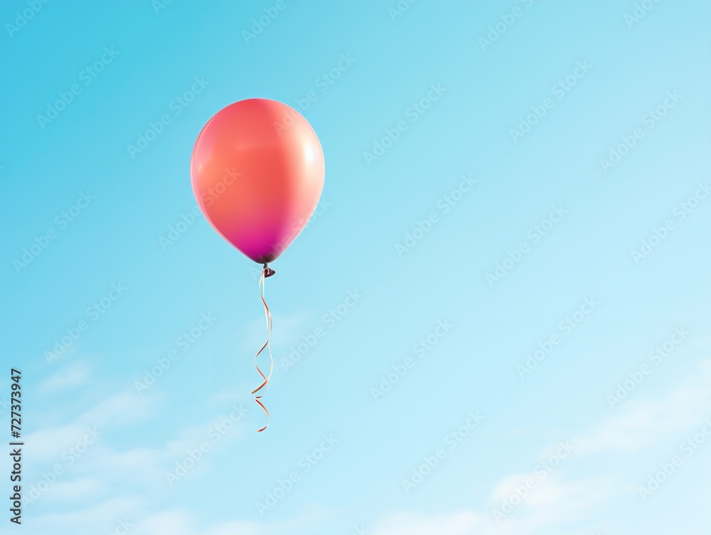 Fototapeta premium Balloon Lifting Off Aspiration and Freedom Isolated on White Background AI Generated