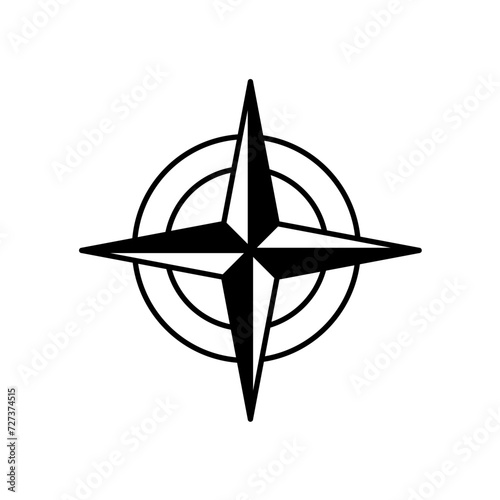 Compass rose, world directions, map compass icon