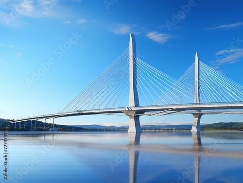 Bridge Connecting Two Shores Unity and Passage Isolated on White Background AI Generated © VisualMarketplace