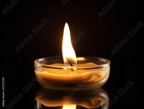 Candle Flame Flickering Light of Hope Isolated on White Background AI Generated