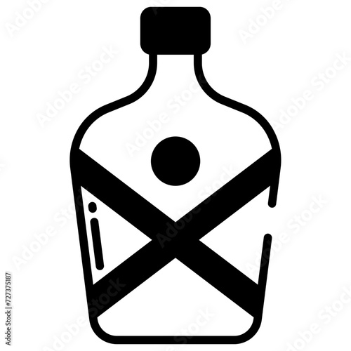 Flask glyph and line vector illustration