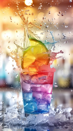 Refreshing cocktail with vibrant splash.