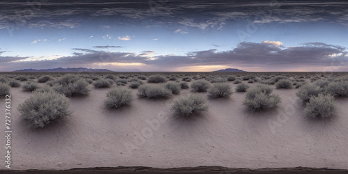 sunrise over the desert Full 360 degrees seamless spherical panorama HDRI equirectangular projection of. Texture environment map for lighting and reflection 3d scenes. 3d background illustration. 