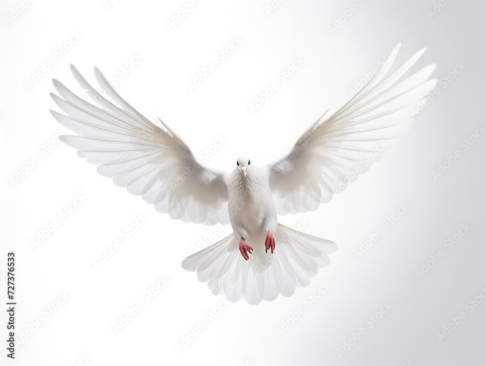 Dove in Flight Freedom and Hope Isolated on White Background AI Generated Dove in Flight Freedom and Hope Isolated on White Background AI Generated