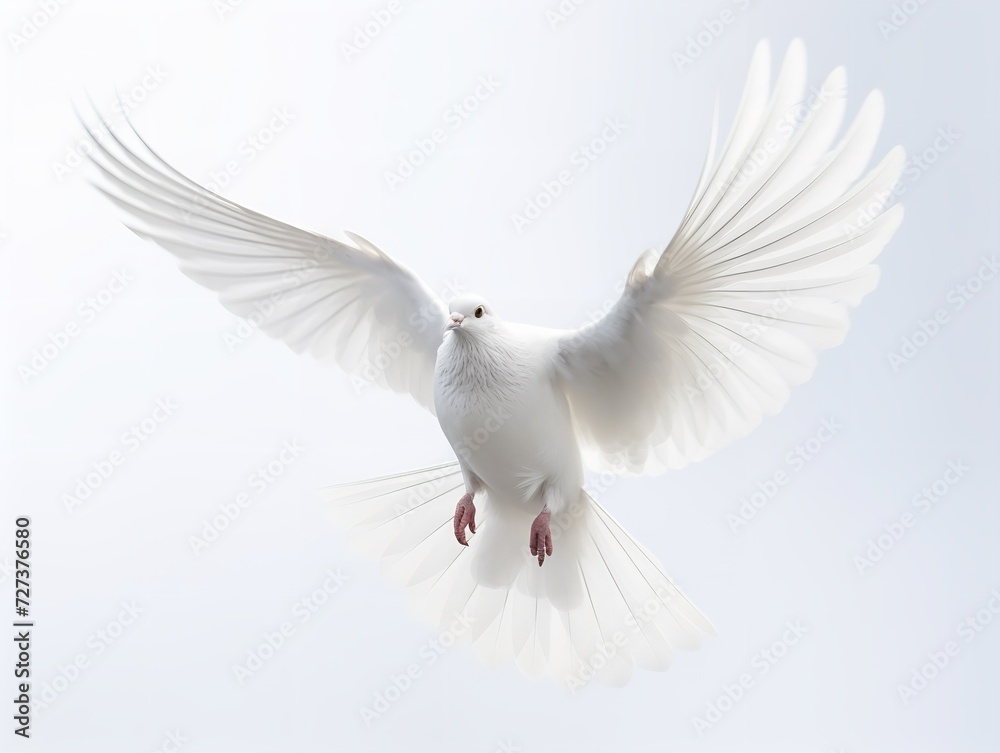 Dove in Flight Freedom and Hope Isolated on White Background AI Generated Dove in Flight Freedom and Hope Isolated on White Background AI Generated