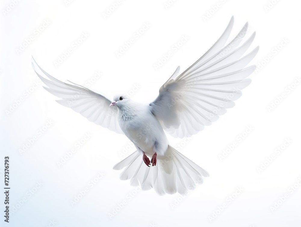 Dove in Flight Freedom and Hope Isolated on White Background AI Generated Dove in Flight Freedom and Hope Isolated on White Background AI Generated