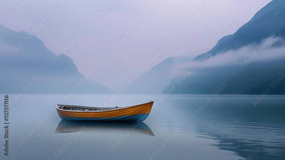 Solitary Boat On A Lake