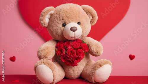 teddy bear with red rose