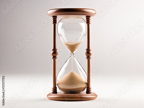 Hourglass Turning Over New Beginnings Isolated on White Background AI Generated