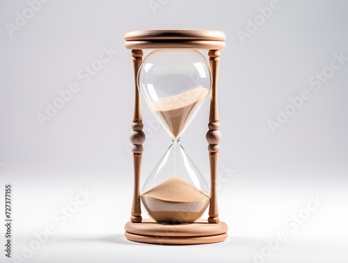Hourglass Turning Over New Beginnings Isolated on White Background AI Generated