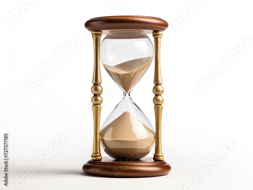 Hourglass Turning Over New Beginnings Isolated on White Background AI Generated