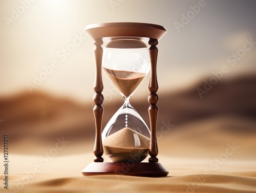 Hourglass Turning Over New Beginnings Isolated on White Background AI Generated