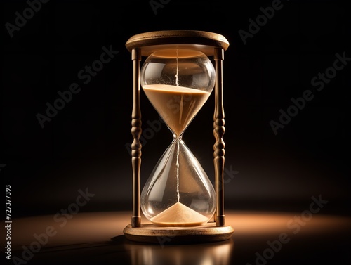 Hourglass with Gold Dust Value of Time Isolated on White Background AI Generated