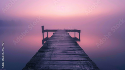 Foto solitary boat dock on a lake