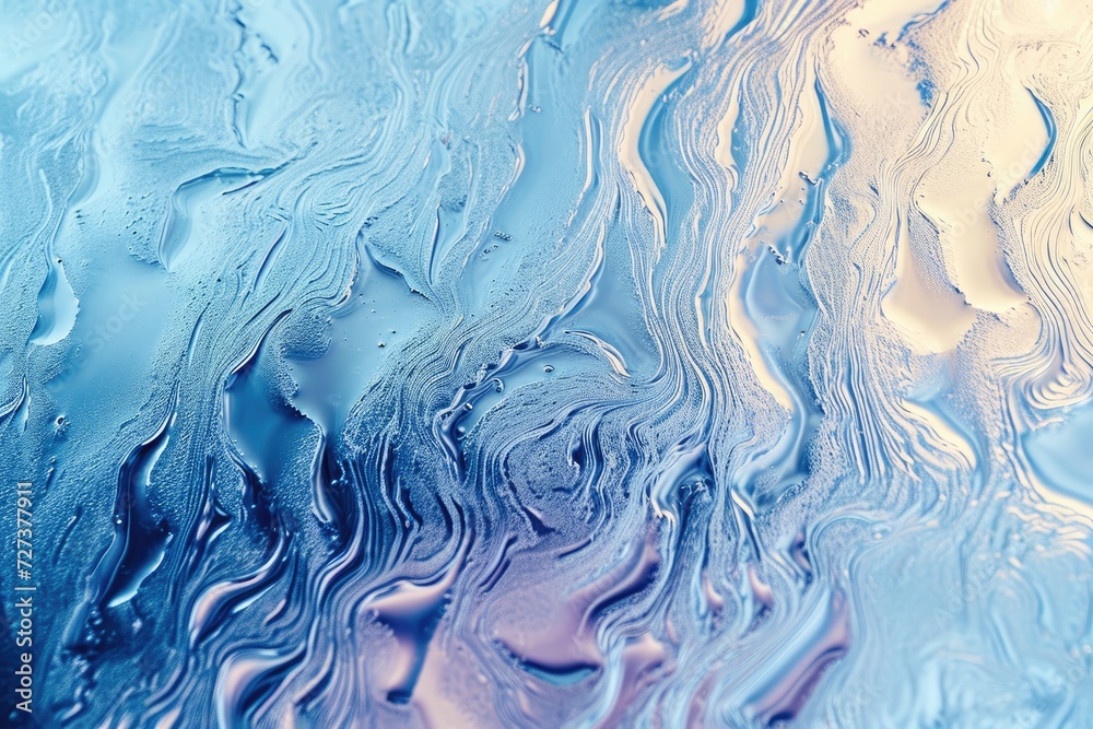 Obraz premium A detailed close-up shot of a window adorned with numerous water droplets, A frosted glass inspired abstract background, AI Generated
