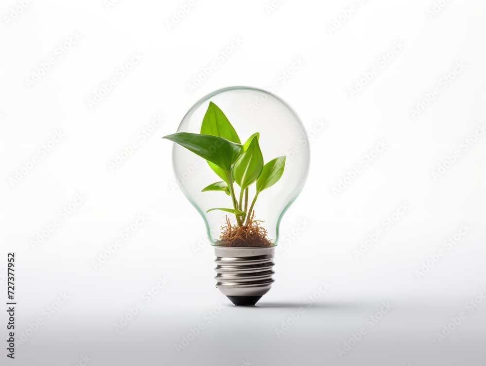 Lightbulb with Plant Growing Inside Innovation and Growth Isolated on White Background AI Generated Lightbulb with Plant Growing Inside Innovation and Growth Isolated on White Background AI Generated