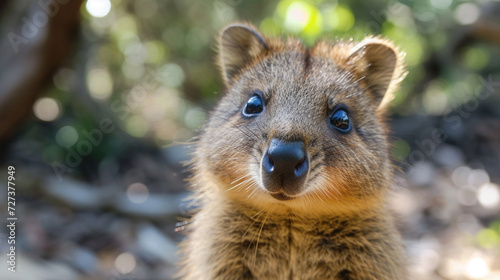 Close up of Cute Quokka in the wild