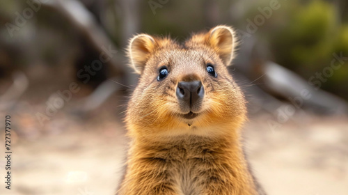Close up of Cute Quokka in the wild