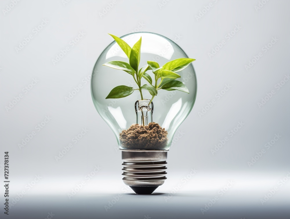 Lightbulb with Plant Growing Inside Innovation and Growth Isolated on White Background AI Generated Lightbulb with Plant Growing Inside Innovation and Growth Isolated on White Background AI Generated