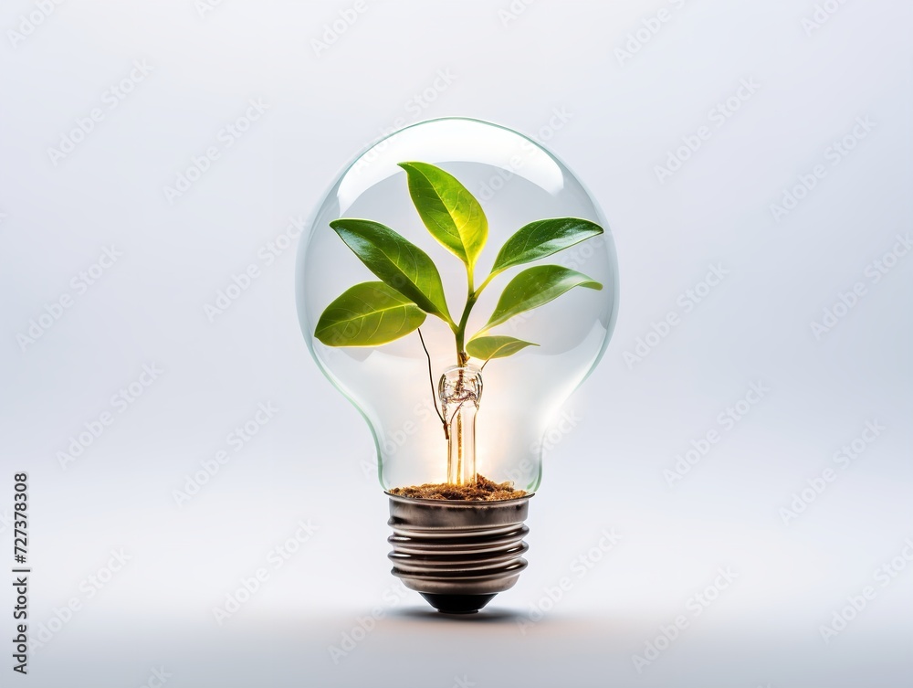 Lightbulb with Plant Growing Inside Innovation and Growth Isolated on White Background AI Generated Lightbulb with Plant Growing Inside Innovation and Growth Isolated on White Background AI Generated