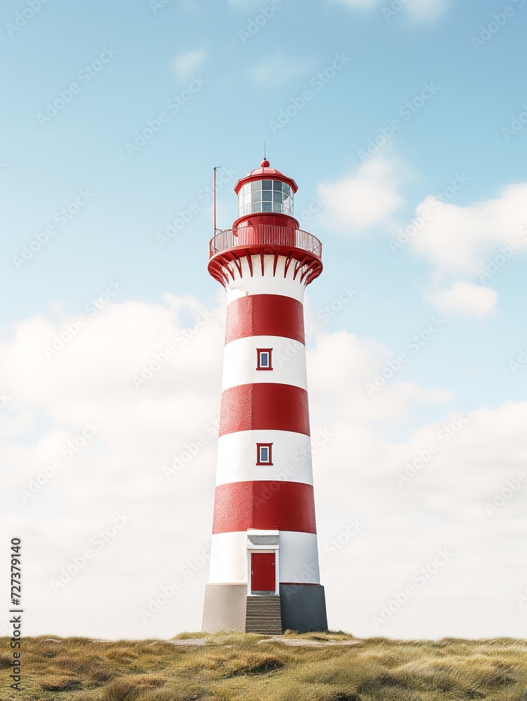 Lighthouse Shining Beam Guidance and Hope Isolated on White Background AI Generated Lighthouse Shining Beam Guidance and Hope Isolated on White Background AI Generated