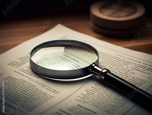 Magnifying Glass Over Book Research and Insight Isolated on White Background AI Generated