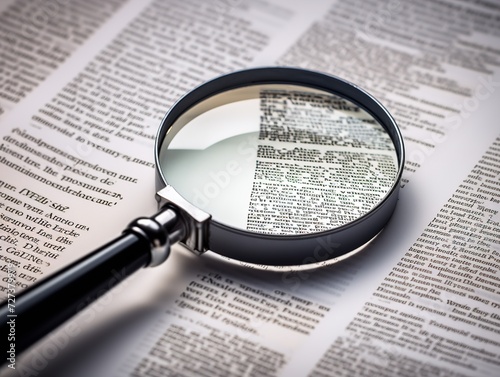 Magnifying Glass Over Book Research and Insight Isolated on White Background AI Generated