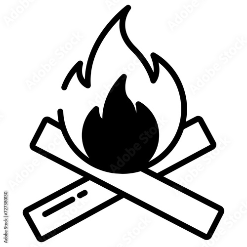 Bon fir glyph and line vector illustration