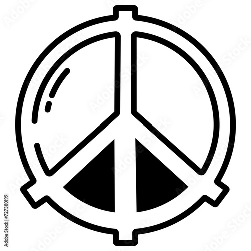 Peace glyph and line vector illustration