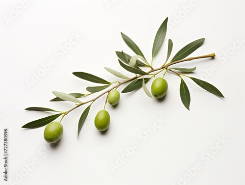 Olive Branch Symbol of Peace and Harmony Isolated on White Background AI Generated © VisualMarketplace