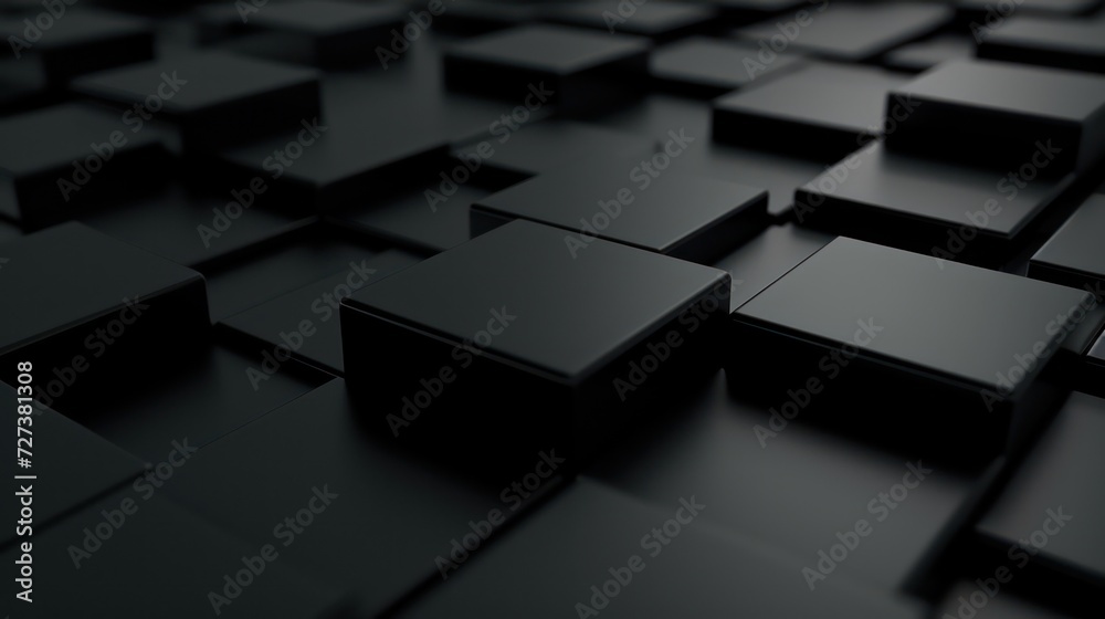 3D black cube shape background with a super black, Futuristic OLED ...