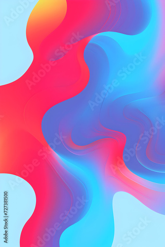 Blue and Red Gradient Infused with Chromatic Aberration in Abstract Background