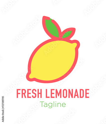 Lemonade hand drawn vector. Lemon logo. Fresh lemon drink. Vector illustration isolated on background.