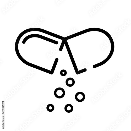 Open capsule with medicines - icon