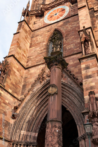 Cathedral Entrance at Freiburg im Breisgau, Stadtkreis, Baden-Württemberg, Germany photo