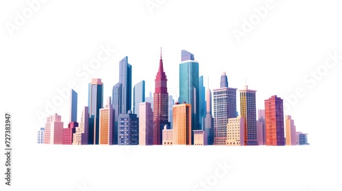 Illustration depicting the construction site of skyscrapers  showcasing the development of high-rise office and urban buildings  isolated on a white background