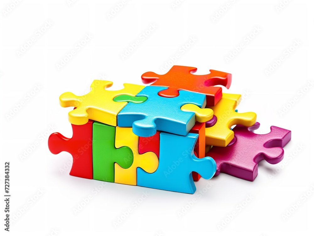 Puzzle Pieces Coming Together Collaboration and Connection Isolated on White Background AI Generated Puzzle Pieces Coming Together Collaboration and Connection Isolated on White Background AI Generated