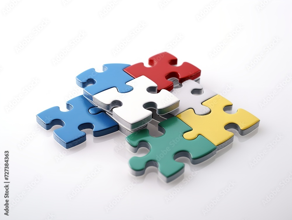 Puzzle Pieces Coming Together Collaboration and Connection Isolated on White Background AI Generated Puzzle Pieces Coming Together Collaboration and Connection Isolated on White Background AI Generated