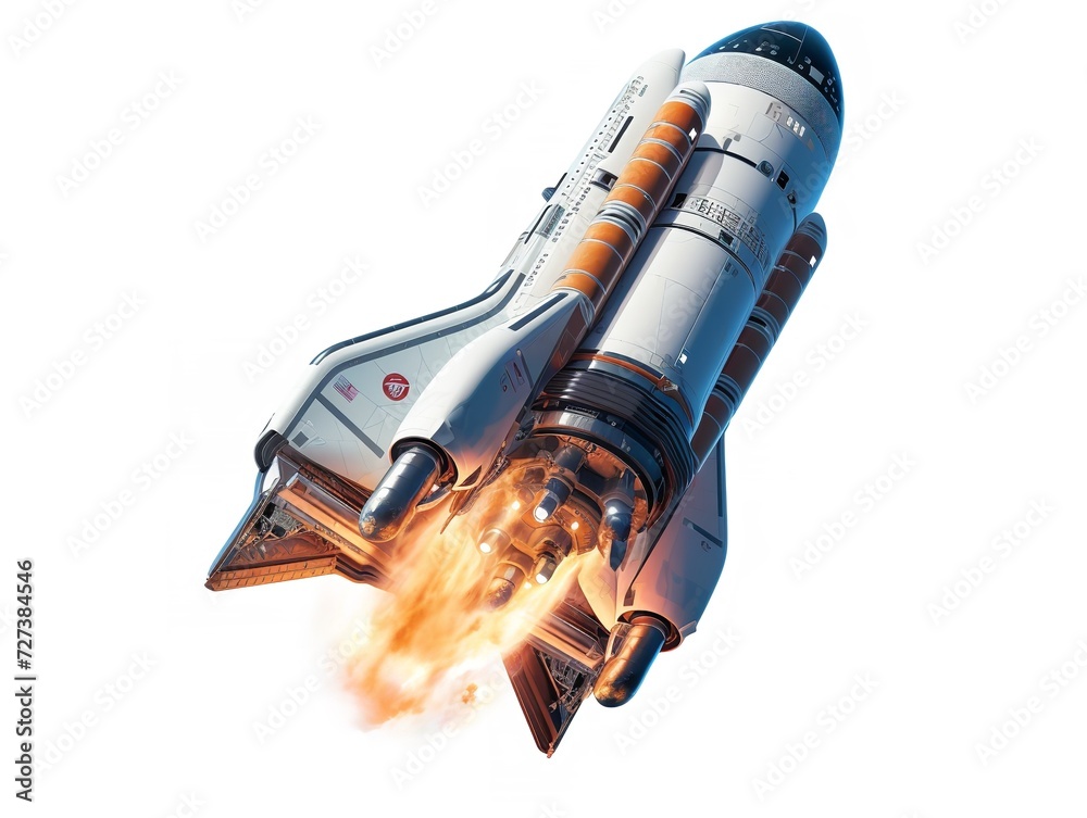 Rocket Launching Innovation and Progress Isolated on White Background AI Generated Rocket Launching Innovation and Progress Isolated on White Background AI Generated
