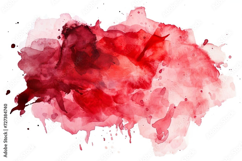 Abstract Wave in red and blood red collors, Watercolor Art