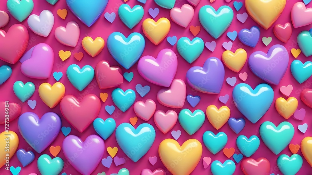Vivid Hearts in a Wave of Colors Vivid Hearts in a Wave of Colors